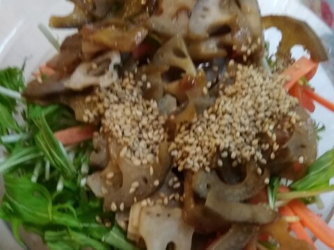 レンコンと水菜のサラダ